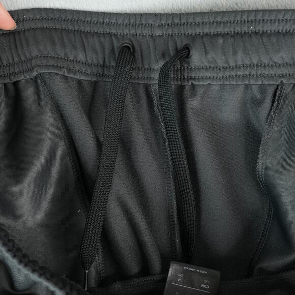 Adidas Pants Mens L 3-Stripes Tapered Gray Joggers Open Bottom Zippered Pockets - Picture 14 of 14